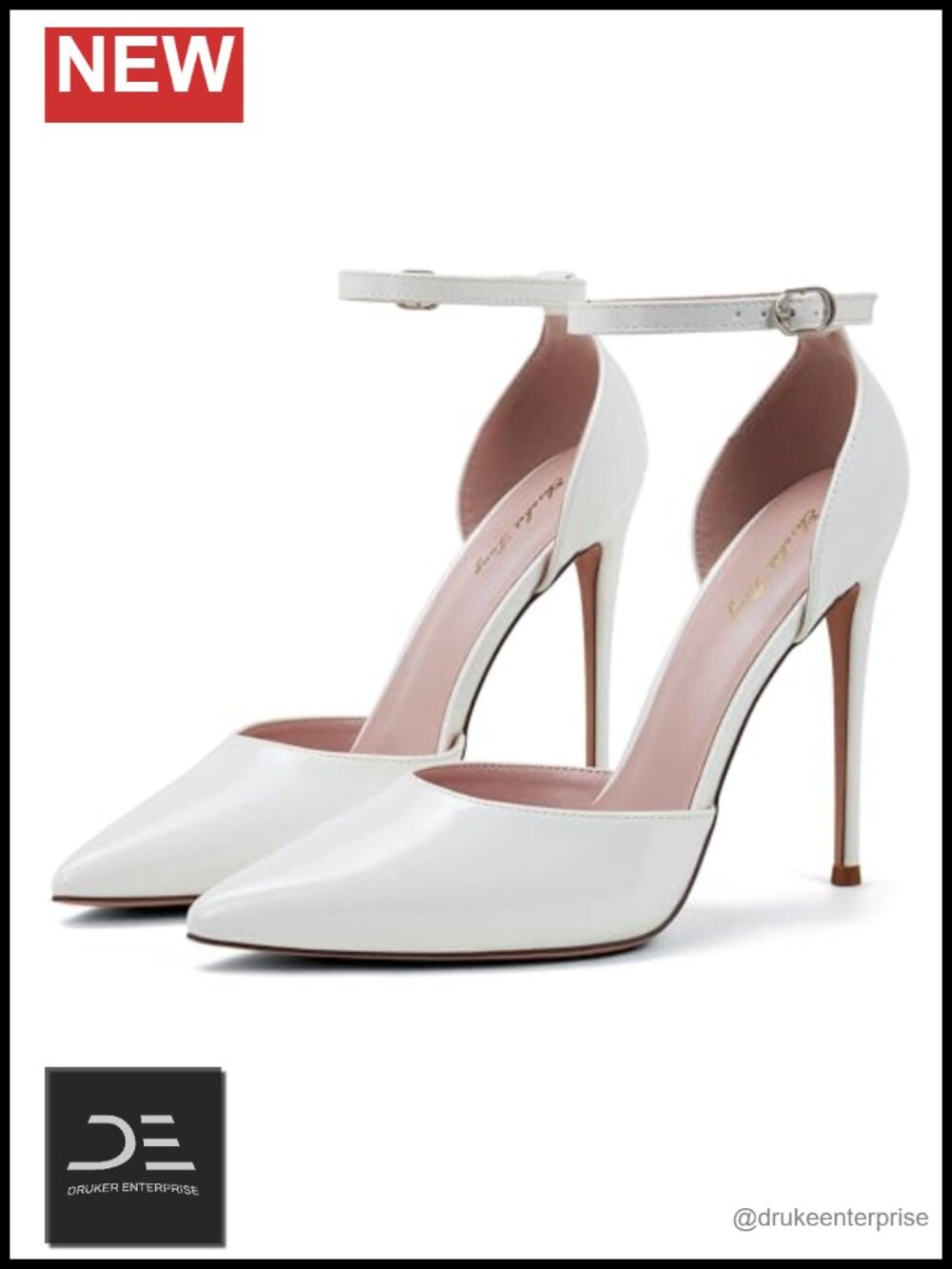 Elisabet Tang D'Orsay Pumps Pointed Toe Stiletto Heels 12cm Ankle Strap Party